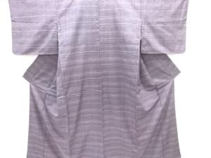 変わり格子織り出し手織り紬着物